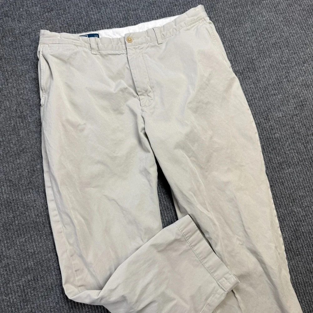VTG Polo Ralph Lauren Pants Men 38x30 (35x28) Light Beige Prospect Chino Trouser